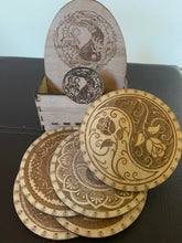 Load image into Gallery viewer, Coasters with holder - handmade