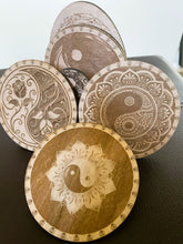 Load image into Gallery viewer, Coasters with holder - handmade