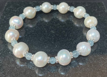 Load image into Gallery viewer, Aquamarine and Freshwater Pearl Bracelet
