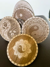 Load image into Gallery viewer, Coasters with holder - handmade
